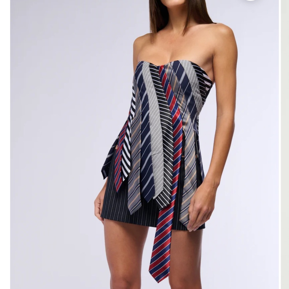 Akira STRICTLY BUSINESS TIE DETAIL CORSET TOP